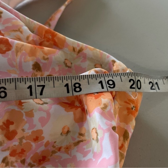 NWT Kona Sol peach pink florals one shoulder full coverage size 22W - Picture 9 of 11